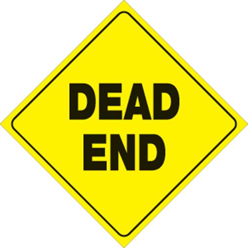 Yellow Plastic Reflective Sign 12" - Dead End