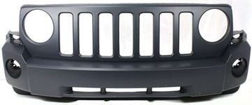 Bumper Cover, Patriot 07-10 Front Bumper Cover, Primed, W/ Fog Light Holes, W/O Tow Hook Holes, Replacement RBJ010301P