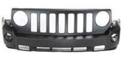 Bumper Cover, Patriot 07-10 Front Bumper Cover, Primed, W/ Fog Light And Tow Hook Holes, Replacement RBJ010302P