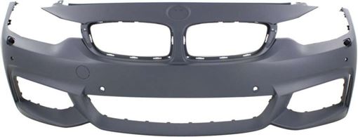 Bumper Cover, 4-Series 14-18 Front Bumper Cover, Primed, W/ M Sport Line, W/ Hlw/Pdc Snsr Holes, W/O Ipas/Cam, Conv/Cpe/Hb, Replacement REPBM010318P