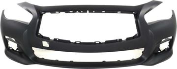 Bumper Cover, Q50 14-17 Front Bumper Cover, Primed, W/O Obj Snsr Holes, (Hybrid, 14-15), (Exc. Sport Model) - Capa, Replacement REPI010331PQ