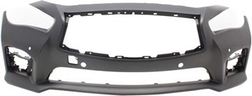 Bumper Cover, Q50 14-17 Front Bumper Cover, Prmd, W/ Obj Snsr Holes, Hybrid Sport/Red Sport/Sport Models - Capa, Replacement REPI010335PQ