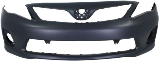 Bumper Cover, Corolla 11-13 Front Bumper Cover, Primed, W/O Spoiler Holes, Japan Built - Capa, Replacement REPT010358PQ