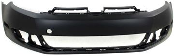 Bumper Cover, Golf 10-14 Front Bumper Cover, Primed, (Exc. R Model), Hatchback, W/O Headlight Washer Holes - Capa, Replacement REPV010345PQ