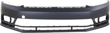 Bumper Cover, Jetta 15-17 Front Bumper Cover, Prmd, W/O Hlw, W/ Park Assist Snsr Holes, (Exc. Gli Model), (Hybrid 15-16)/Sdn, Replacement REPV010358P