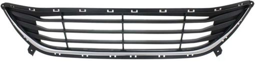 Hyundai Bumper Grille-Textured Black Shell w/ Chrome Insert, Plastic, Replacement REPH015321Q