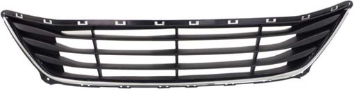 Bumper Grille, Elantra 14-16 Front Bumper Grille, Textured Black, W/ Chrome Insert, Sedan, Korea Built, Replacement REPH015326