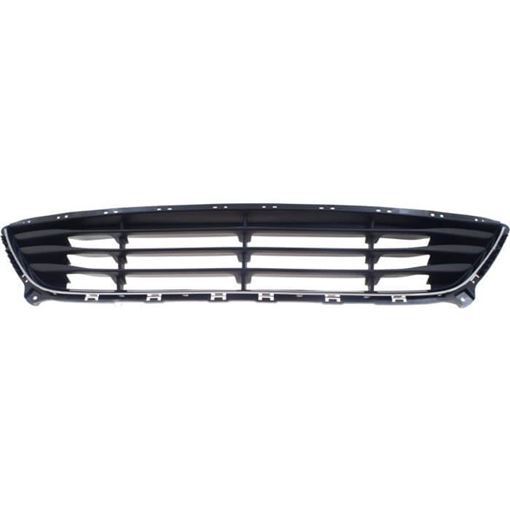 Hyundai Bumper Grille-Textured Black Shell w/ Chrome Insert, Plastic, Replacement REPH015338