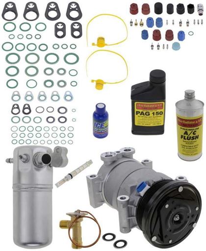 AC Compressor, Express Van 98-98 A/C Compressor Kit, W/ Rear Air, Evaporator W/Block Fitting | Replacement REPC191198