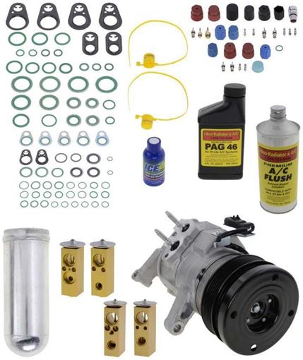 AC Compressor, Durango 04-06 A/C Compressor Kit, 3.7/4.7L, With Rear Air | Replacement REPD191174