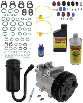 AC Compressor, F-Series 91-93 A/C Compressor Kit, 4.9/7.5L, Drier W/Threaded Outlet | Replacement REPF191130