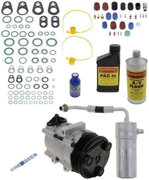 AC Compressor, F-150/F-250 97-99 A/C Compressor Kit, 4.6/5.4L, Drier W/Threaded Inlet | Replacement REPF191140