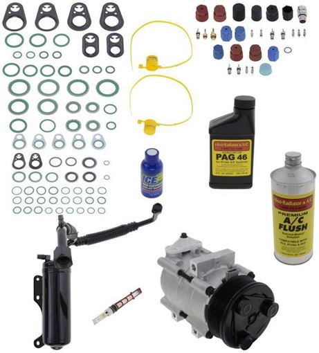 AC Compressor, Econoline 97-01 A/C Compressor Kit, 4.6/5.4/6.8L, W/O Rear Air | Replacement REPF191141