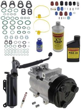 AC Compressor, Econoline 1997 A/C Compressor Kit, 7.3L Diesel, W/O Rear Air | Replacement REPF191186