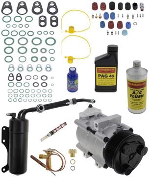 AC Compressor, Econoline 97-01 A/C Compressor Kit, 4.6/5.4/6.8L, With Rear Air | Replacement REPF191188