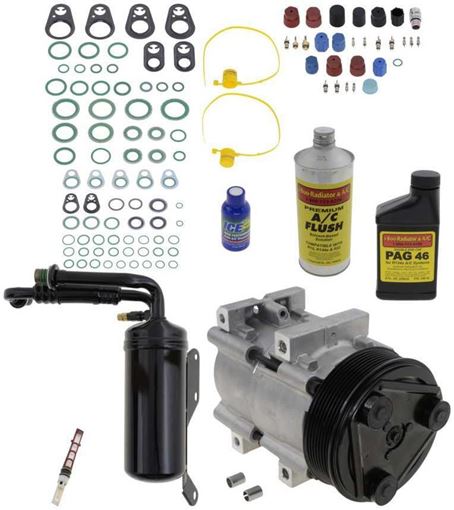 AC Compressor, Econoline 94-96 A/C Compressor Kit, Diesel, W/O Rear Air | Replacement REPFD191113