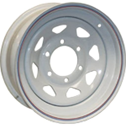 15" Wheel 5 Hole/White